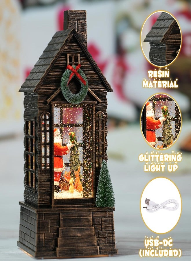 كرات ثلجية لعيد الميلاد مع بابا نويل، فانوس كرة ثلجية بمؤقت موسيقي مع بريق متلألئ، كرة ثلجية مضيئة لعيد الميلاد (بابا نويل) - Image 3